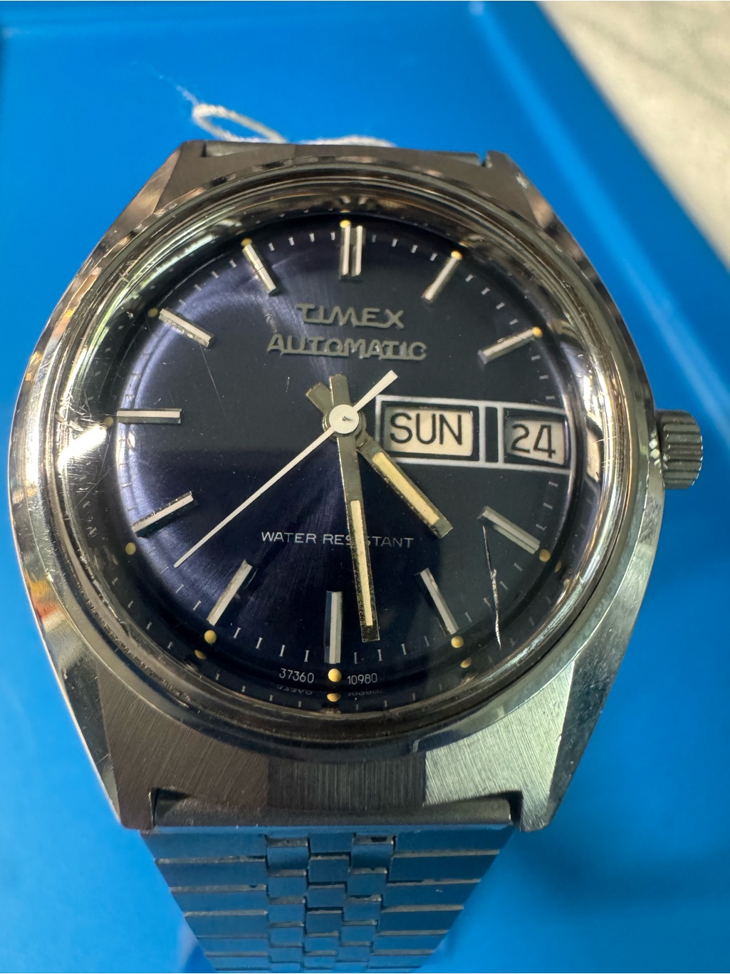 Timex Blue Dial Automatic Watch With DayDate